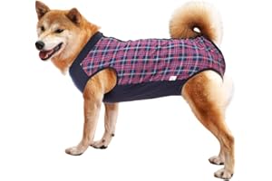 LIANZIMAU Dog Onesie for Surgery Female Breathable Abdominal Wounds Bodysuit Dog Surgical Recovery Suit Male Anti Licking Cone E Collar Alternative Dog Vest After Post-Operation