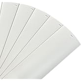Calyx Interiors Vertical Blinds Replacement Slats, 3.5" W x 82.5" H, 5 Pack | Vertical Blinds Replacement Slats, White Heavy Duty PVC Vinyl Smooth Curved Slats, 3.5" Width x 82.5" Length, 5 Pack