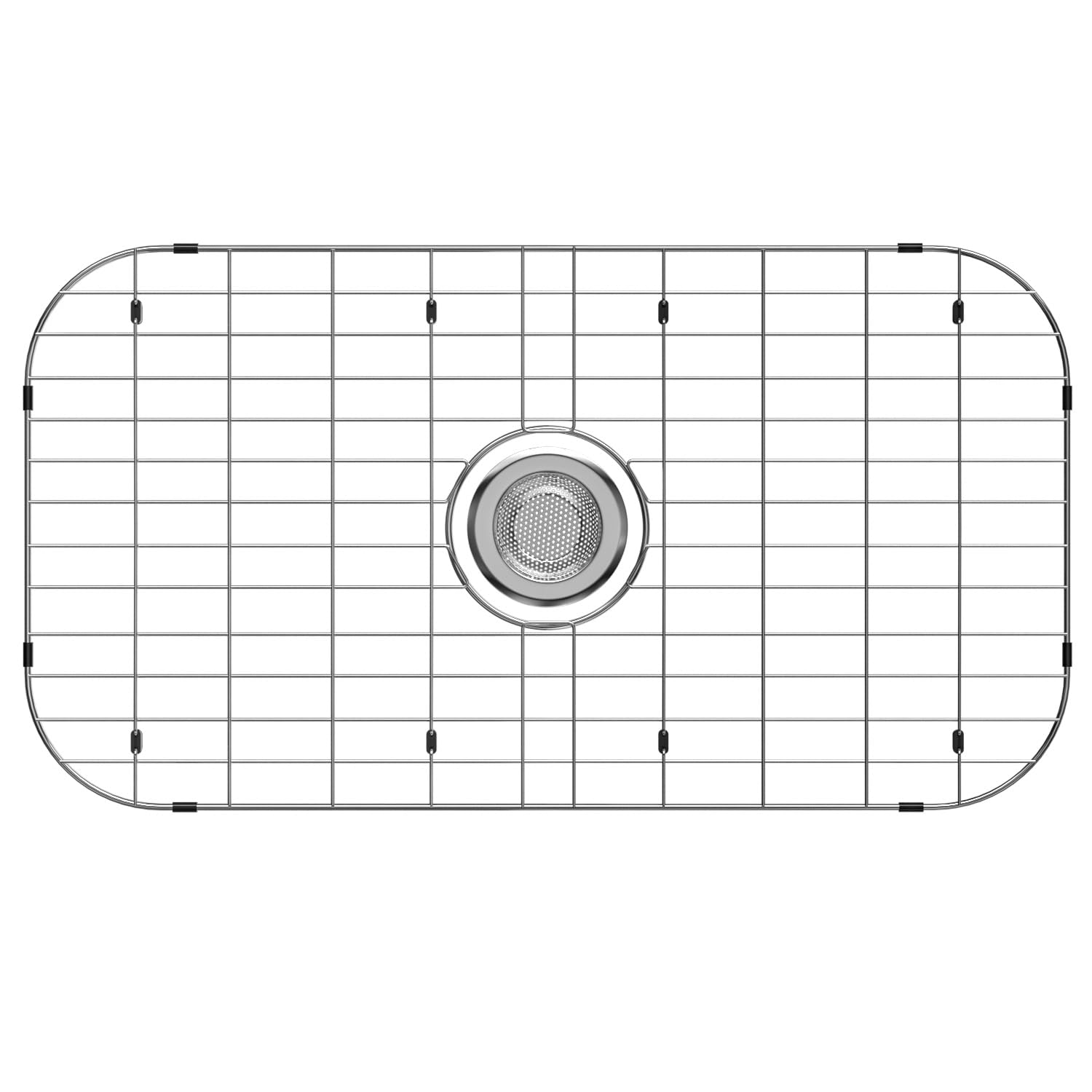 Photo 1 of iPEGTOP Sink Bottom Grid, Stainless Steel Sink Protector 28"x 15" Centered Drain with Round Corner Radius, Sink Grate for Bottom of Kitchen Single Sink Bowl with Hole Cover, One-Piece