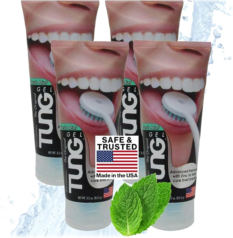 Tung Fresh Mint Tongue Cleaner Gel Pack of 4 Peak Essentials The Original TUNG