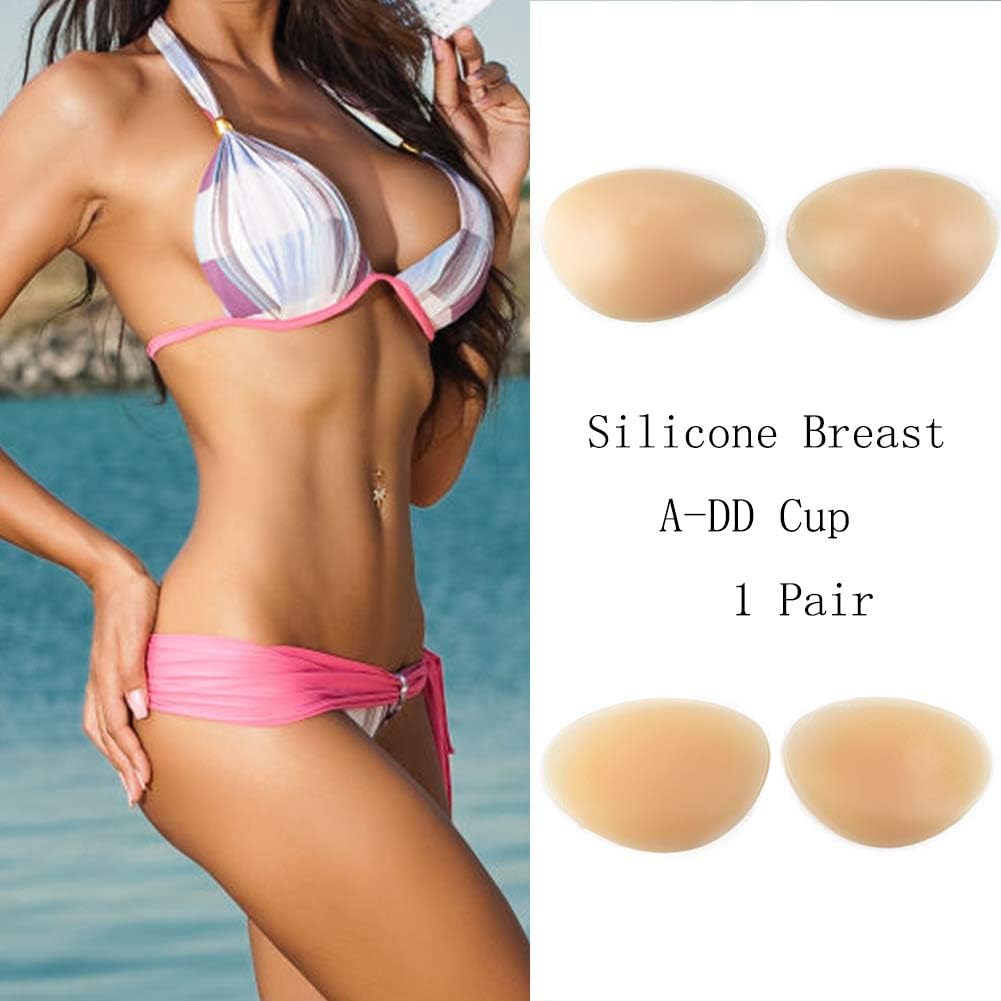 Rainbow Snow 1 Pair Silicone Breast Protheses Silicone Breast Form Mastectomy Prosthesis Bra Enhancer Inserts (D Cup(XL))