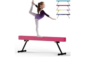 EL&IT·Wings 6ft/8ft Gymnastic Balance Beam, Adjustable High and Low Level Floor Beam - Highly Stable - Gym Practice Training Equipment for Kids Children Girls Home