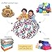 Lukeight Stuffed Animal Storage Bean Bag Chair for Kids, Zipper Storage Bean Bag for Organizing Stuffed Animals, Flower Bean Bag Chair Cover, (No Beans) X-Large