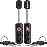 TravelMore TSA Approved Locks for Luggage with Keys, Secure Travel Locks | Durable, Flexible Cable, Zinc Alloy Body, Easy to Use, Compact, for Suitcases, Backpacks, Cases, Zippers, 2-Pack, Black