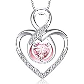 RIVIKO Infinity Heart Symbol Necklace for Women 925 Sterling Silver Love Heart Pendant Valentine's Day Anniversary Birthday Christmas Jewelry Gifts for Women Mom Wife Sister Her Friends