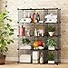 KOUSI DIY Wire Cube Storage, Modular Metal Shelf, Cubby Shelving, Stackable Grid Organizer, 12 Cube, Black