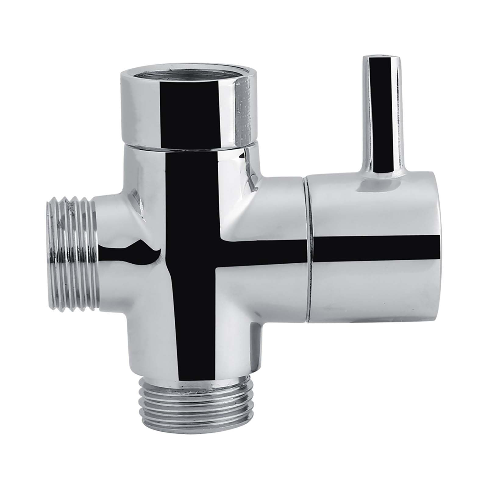 Douche Three Connector Shower 3-Way Diverter Valve G1/2" Brass Diverter Valve 3 Way Shower Diverter Valve Shower Head Splitter Brass Shower Adapter Flow Diverter T Shape Diverter Shut Off Valve