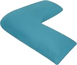 CnA Stores Orthopaedic V-Shaped Pillow Teal Teal Cover 84cm x 34cm Back Support