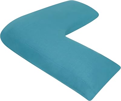CnA Stores Orthopaedic V-Shaped Pillow Teal Teal Cover 84cm x 34cm Back Support