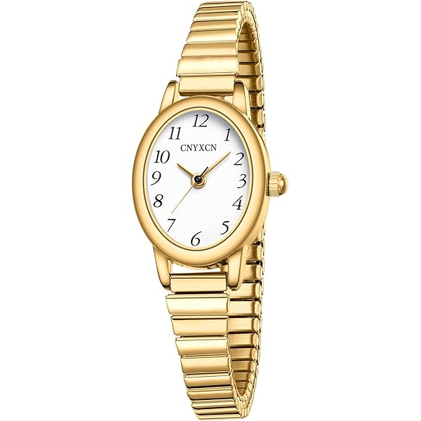 Amazon.com: BOSHIYA Small Golden Watches for Women Easy  display picture 2