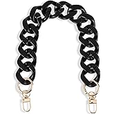 1PCS Black Purse Chain Replacement, 15.7 Inch Acrylic Bag Chain, Black Purse Chains Strap, Adjustable Handbag Strap Handles for Shoulder Bags DIY Crafts