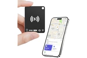 FVJ Air Tag (iOS Only) Bluetooth Tracker Works with Apple Find My, Rechargeable Smart Tag Key Finder Locator with Sound, Item Tracker Card for Key, Wallet, Luggage, Backpack, Suitcases, Passport etc