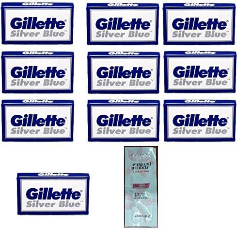 Silver Blues Double Edge Blades, 5 ct. (Pack of 10) with FREE Loving Color trial size conditioner