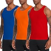 Nutria Mens Cotton Tank Tops 3 Pack Sleeveless Jersey Casual Classic T Shirts Crew Neck Summer Tees Multicolor U02