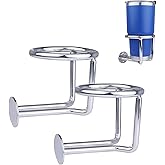 2 Pack Boat Cup Holders,Stainless Steel Ring Drink Holder,Ringlike Wall Mounted Cup Holder for Marine Boat Yacht