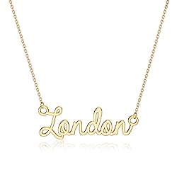 Turandoss London Necklace, 14K Gold Plated Name
