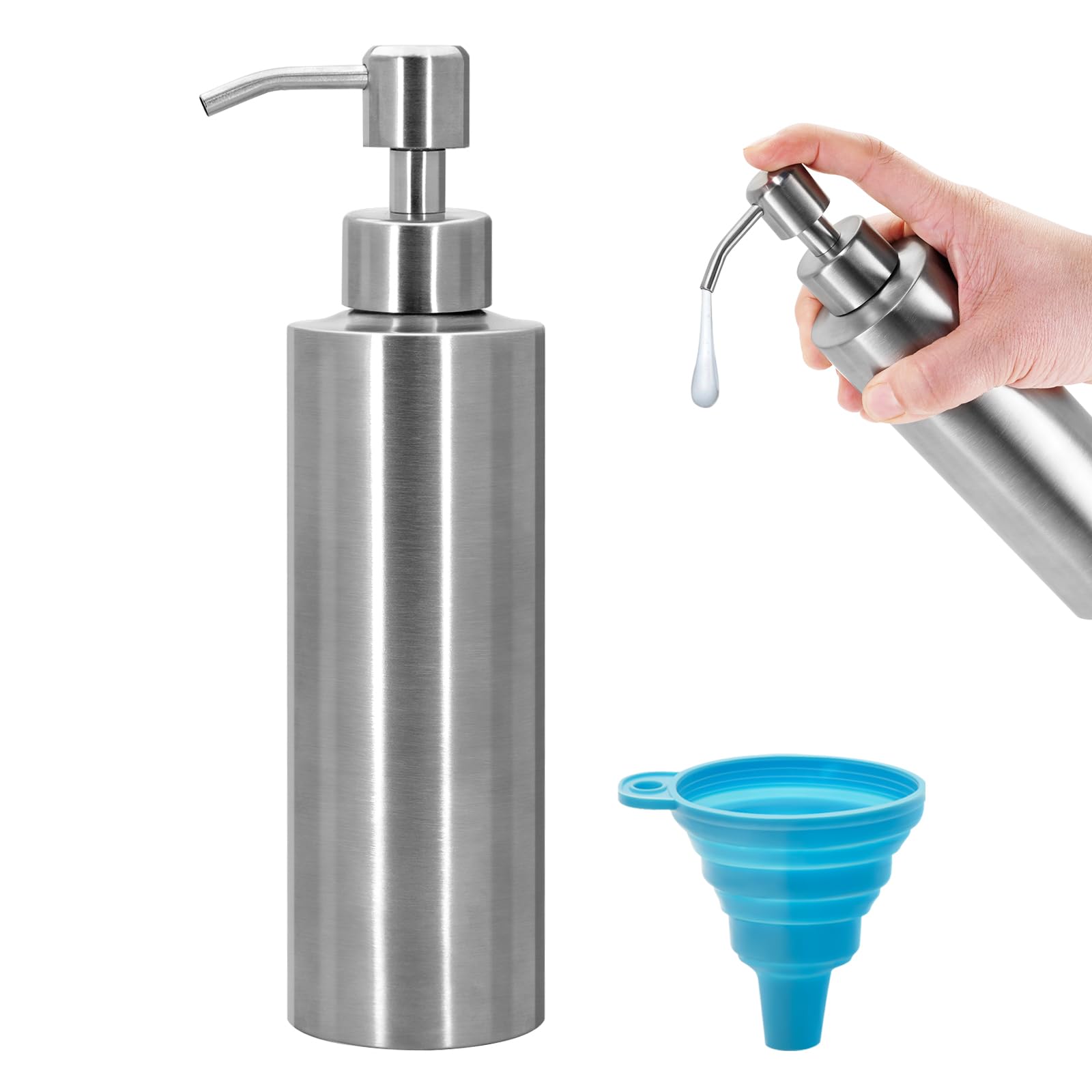 Photo 1 of 11.8 Oz Stainless Steel Countertop soap Dispenser Rust Proof Liquid Hand soap Dispenser, Premium Kitchen Pump for Liquid Bathroom Hand Dish Lotion (350 ml)
