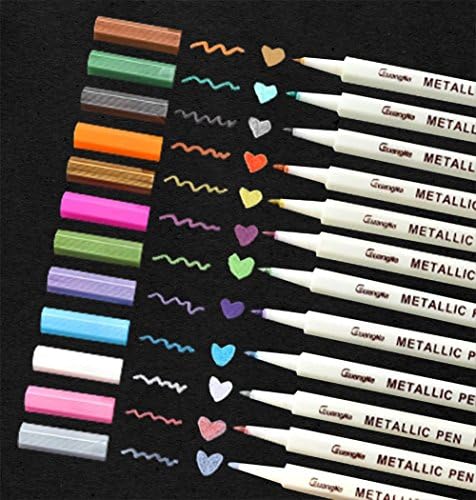 SumArt - Metallic Marker Pens - Set of 12 - Fine Pens with Quality Tips for Art Paint, DIY Photo Album, Mug Design, Rock Painting or Card Design – Great Gift Idea for Art Lovers