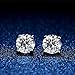 JIAEN 3-10mm Sterling Silver Round Clear Cubic Zirconia Stud Earring (3mm)