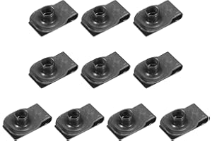 PATIKIL U-Style Clip-On Nut, 10 Pack M10-1.5 Regular Extruded U-Nut U-Type Fasteners Hardware Nuts for Automotive Metal Cars 