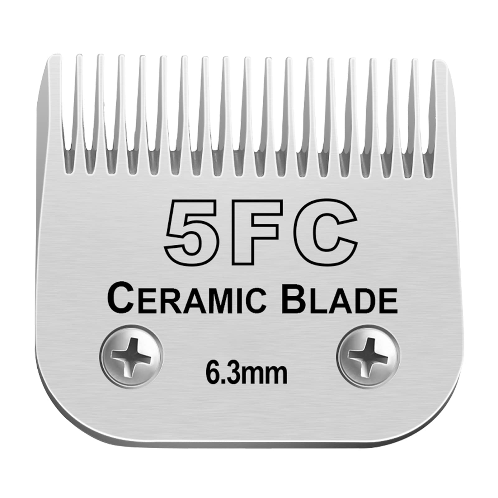 Detachable Pet Dog Grooming Clipper Ceramic Blades,Compatible with Andis Size 5FC 1/4”(6.3mm) Cut Length (64122),Compatible withOster A5,Wahl KM10 Series Clippers