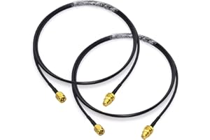 Bingfu SMA Male to SMA Female Bulkhead Mount RG174 Antenna Extension Cable 1m 3 feet 2-Pack Compatible with 4G LTE Router Gat