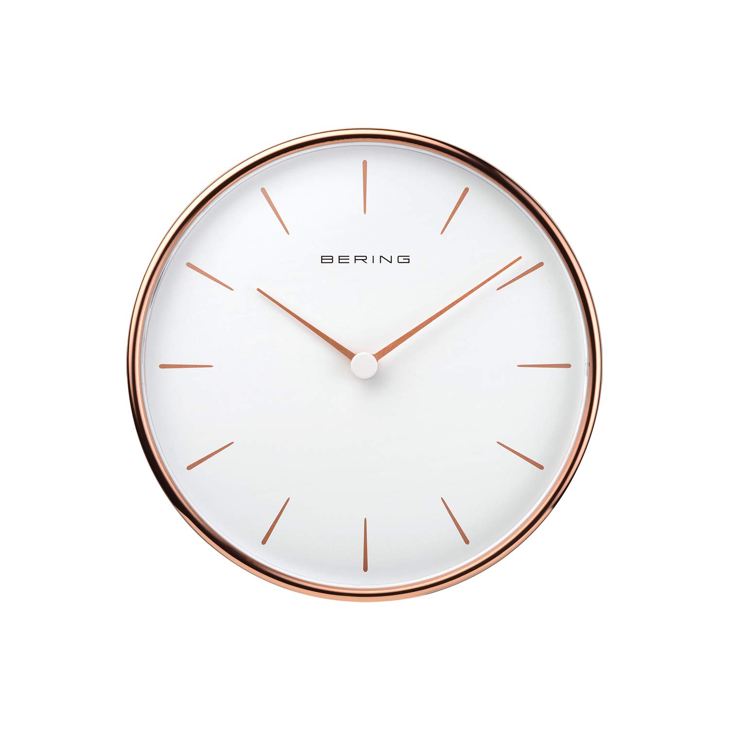 BERING Wall Clock | Simple and Modern Nordic Design | Rose Gold and White | Runs Particularly Quietly | 162 mm in Diameter | 90162-64R