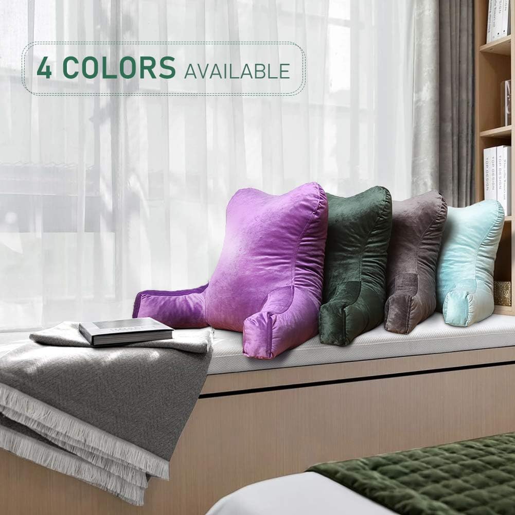 mittaGonG Slim Waist Backrest Reading Pillow with Arms Back Pillows for Sitting in Bed Removable Cover Suited for Ladies: Home & Kitchen