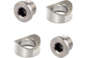 I Little Bamboo O2 Sensor Bung, Stainless Steel Oxygen Sensor Mounting Bungs and Plugs, M18 X 1.5 Thread Notched Style Oxygen Sensor Fitting Bungs, Suitable for 3 inch Pipe- 2 Bungs/2 Plugs