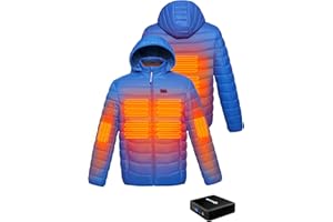ANTARCTICA GEAR Heated Jacket, Lightweight Heating Jackets with 12V/5A Power Bank, 6 Areas Winter Coat for Men and Women