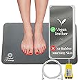 Vegan Leather Grounding Mat Earthing - Premium Grey Grounding Mat for Feet, Desk, Bed or Yoga - Comfortable Earthing Mat Grounding Pad - Radiant Harmony Grounding Mat