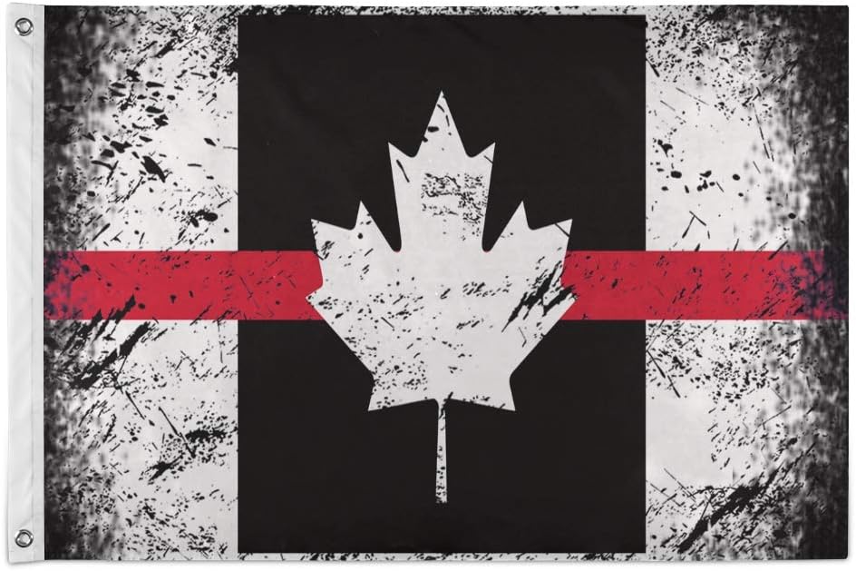 3x5 ft Thin Red Line Canada Flag Firefighter 3ft x 5ft Outdoor Flag 3x5