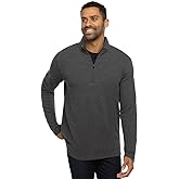 TravisMathew Men's Cloud Waffle Quarter Zip, Charcoal