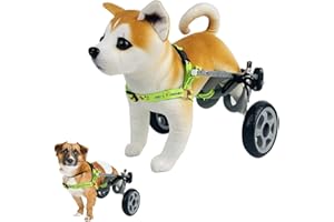 RUIFAR Dog Wheelchair, 2 Wheel Pet Wheelchair, Adjustable Dog Wheelchair for Back Legs Disability, Paralysis, Injury, Hind Limb Weakness Pet (XXXS)