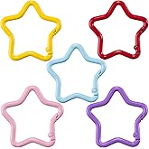 Isslly 5 PCS Star Snap Clips, Zinc Alloy Heavy Duty Star Shaped Keychain Clip, Cute Clip for Camping, Hiking, Fishing- 5 Colors