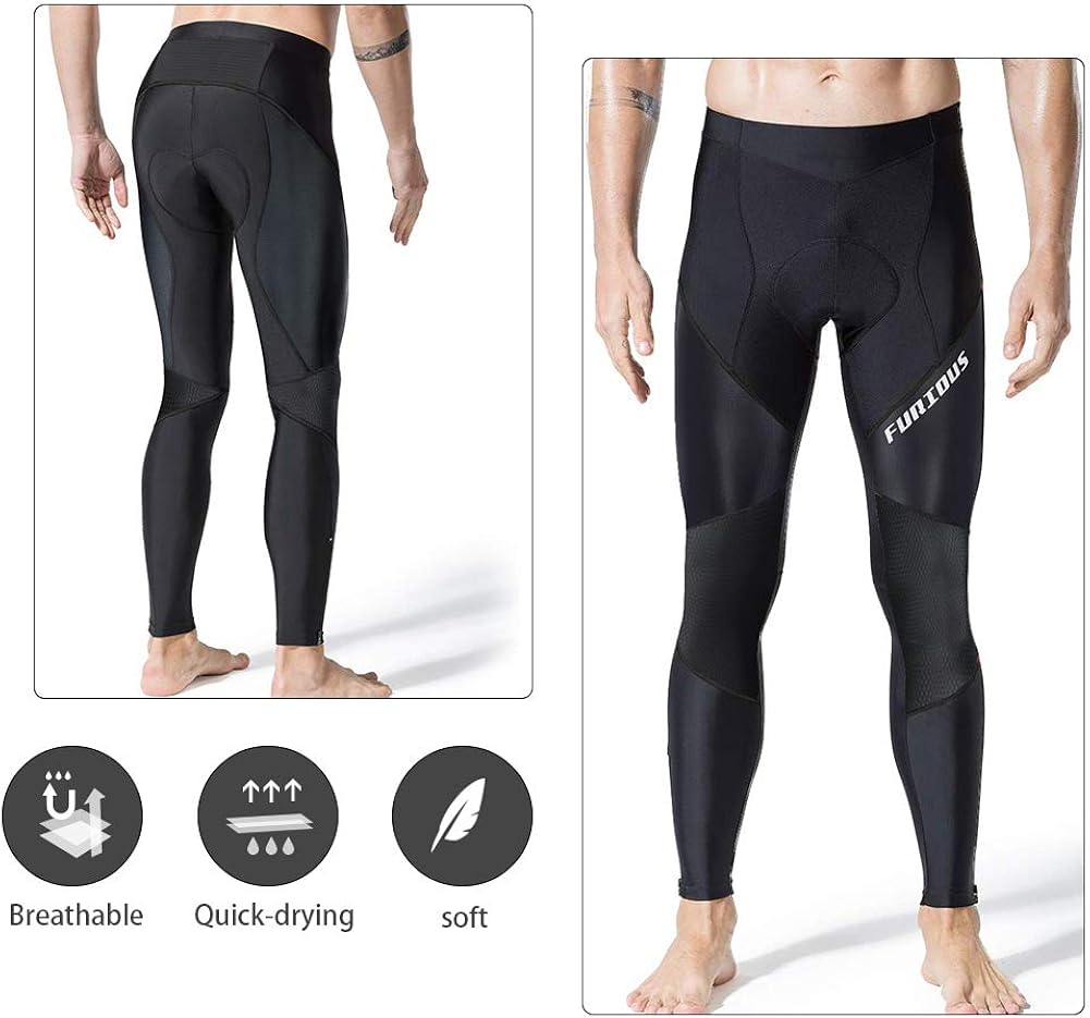 FEIXIANG Cycling Pants for Men, 3D Padded Long Bike Compression Tights MTB Legging Trousers Road Bicycle Mountain Riding Wear: Clothing