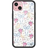 Wildflower Cases - Compatible with iPhone 16 Plus | Protective Black Bumper, 6.5ft Drop Test Certified, Women Owned Small Business | Pink, White, Floral, Doves, Trendy, Cute | Lovey Dovey