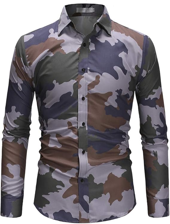 Blue Camouflage Shirt Langarm Herren Military Tactical Combat Shirts