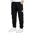 TLAENSON Boys Cargo Joggers Pants Elastic Waist Casual Jogging Trousers Bottom for Kids 6-16 Years