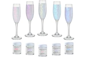 Edible Glitter 5 Colors Set,SkyVue Edible Luster Dust Iridescent Vegan Gluten Nut Free Rainbow Drink Shimmer Food Grade Metal