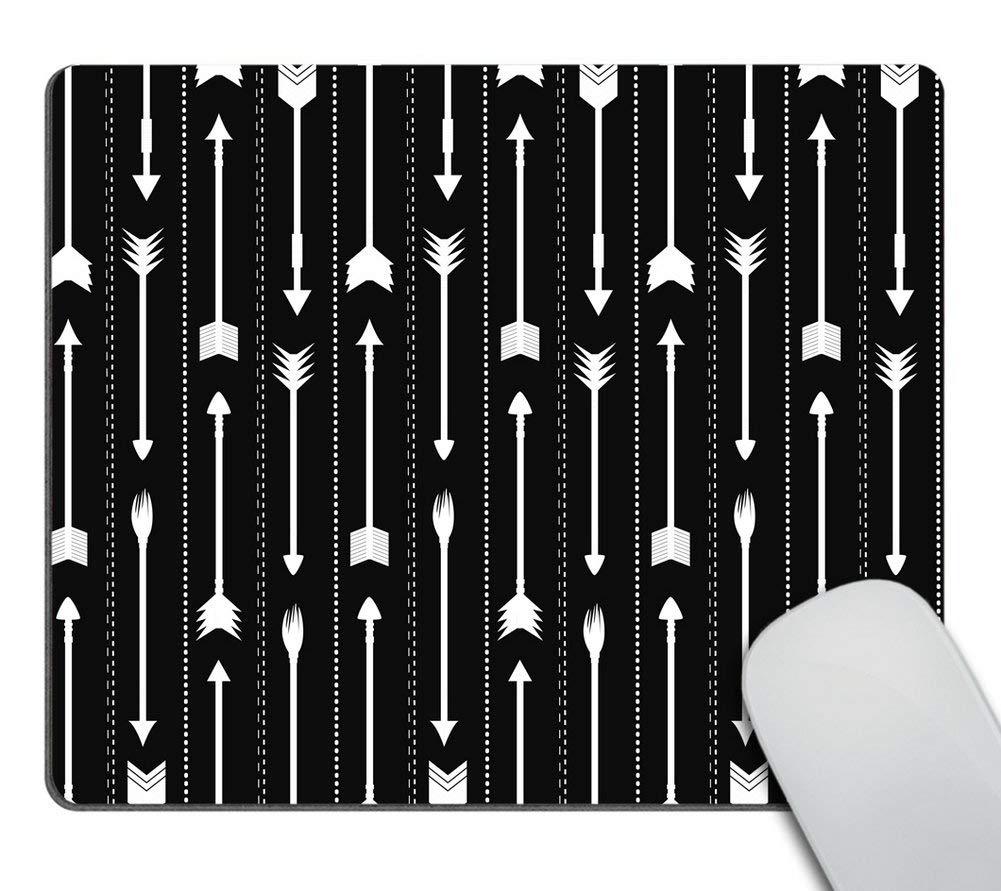 Wasach Gaming Mouse Pad Custom Design,Geometric Decorative Mouse Pad,Black Arrow Mosue pad 9.5 X 7.9 Inch (240mmX200mmX3mm)