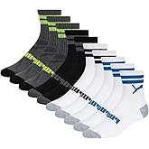 Puma Boys Low Crew Socks, 10 pairs, Kids Size 9-3.5
