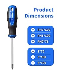 ROTATION 6PCS Magnetic Tip Screwdriver Set, 3