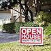 Premium Open House Signs For Real Estate | 4-Pack Realtor-Grade Yard Sign Bundle w/ Directional Arrows | 4 Tall Sturdy H Stakes | Waterproof | BONUS: Ziploc Flyer Bag + Marker | For Sale By Owner Kit