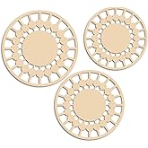 3Pcs Boho Wall Decor, Wooden Modern Circle Wall Art, Neuyral Minimalist Aesthetic Wood Decoration for Nursery Kids Room Livin