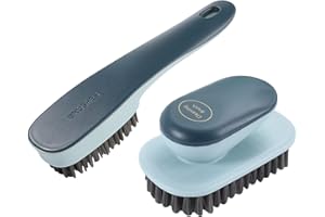 Ganganmax Cleaning Brush Household Small Laundry Brush for Soft Bristle Scrub Clothes Shoe Underwear Fabric Hand Cleaning Brush Pack of 2 Blue