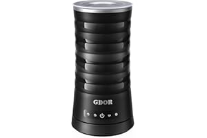 GDOR 4 in 1 Milk Frother and Steamer, 10oz Milk Steamer, Cold Foam Maker, Hot Chocolate Maker, Frother for Coffee, Latte, Cappuccino & More, Black