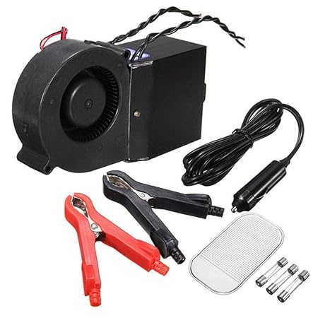 Hete-supply Tragbarer Kfz-Heizlüfter, Keramik, 12 V/24 V, 350-500 W, automatische schnelle Erwärmung, Auftauen von Windschutz