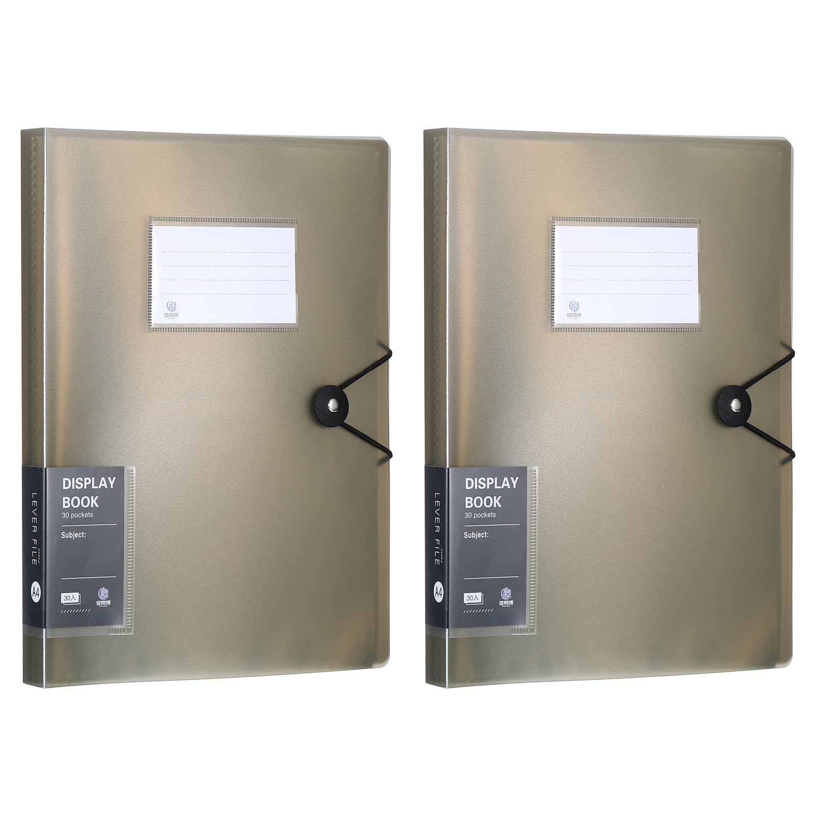 PATIKIL 8.5x11 Binders with Plastic Sleeve, 2 Pcs A4 Display 30 Pocket Portfolio Binder Folder Presentation Book with Clear Plastic Sheet Protector Sleeves for Artwork Documents,Black