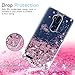 ZTE Imperial Max Z963U Case,ZTE Blade Max 3 Z986 / Zmax Pro Z981 / Max XL N9560 / Carry Liquid Case,LeYi Moving Glitter Shiny Quicksand Girls Women Clear TPU Protective Case for ZTE Z981 ZX Rose Gold